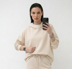 Felpa Donna con Cappuccio in Tessuto Tecnico