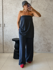 Pantalone Largo in Mussola di Cotone