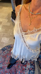 Canotta Donna in raso con pizzo