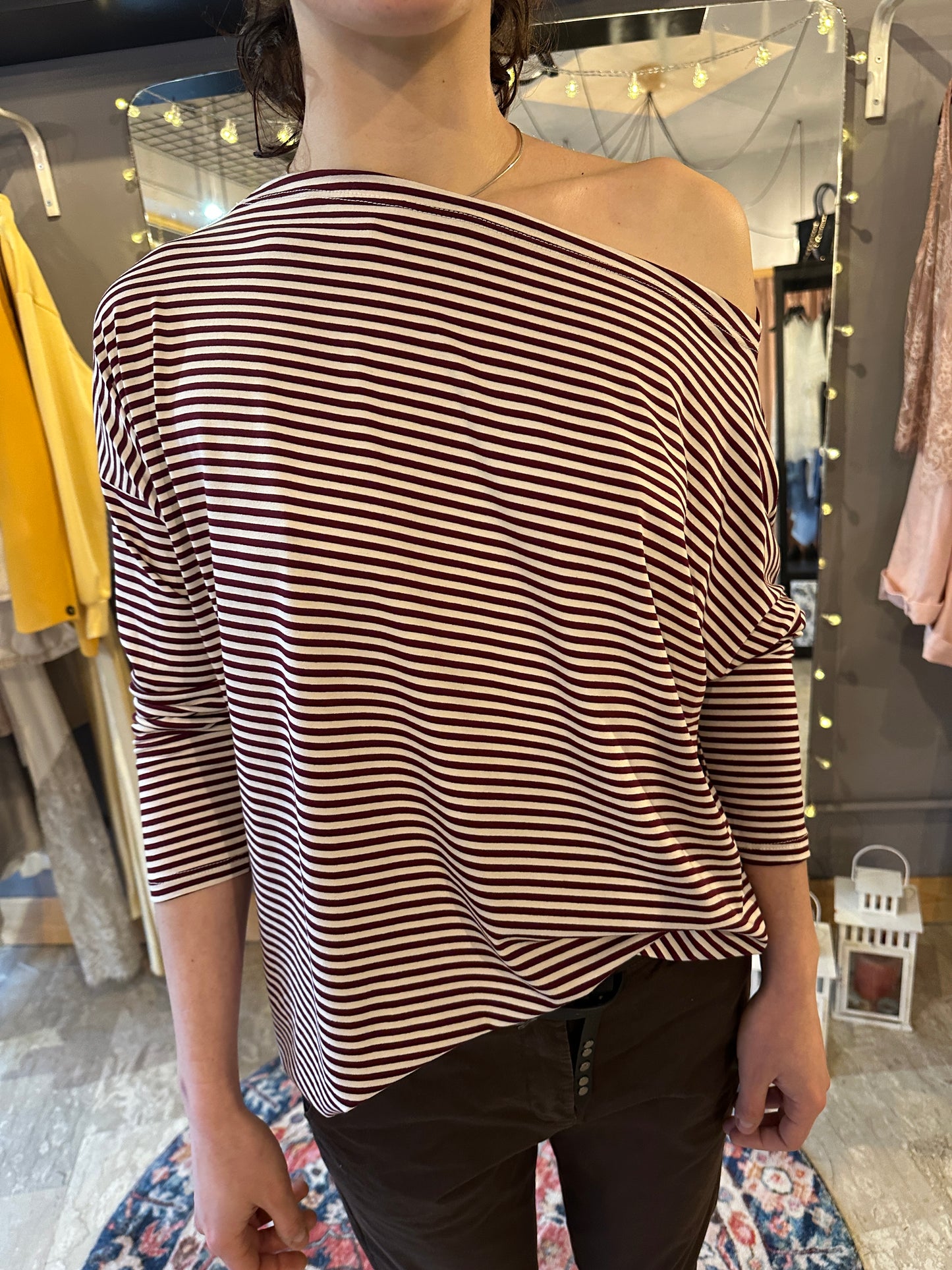 T-shirt manica lunga rigata