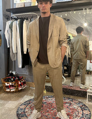Pantalone uomo con piega Melange