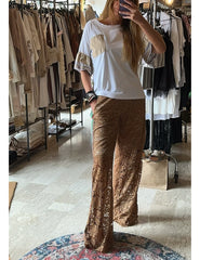 Pantalone Donna in pizzo con banda laterale