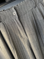 Pantalone Donna con Pieghe Gessato