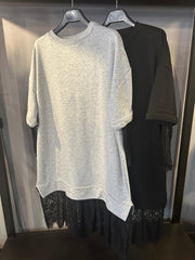 Abito in Felpa con Pizzo