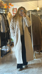 Cappotto Doppiopetto  Donna lungo in Lana Cotta