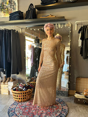 Abito lungo in Full Paiellettes