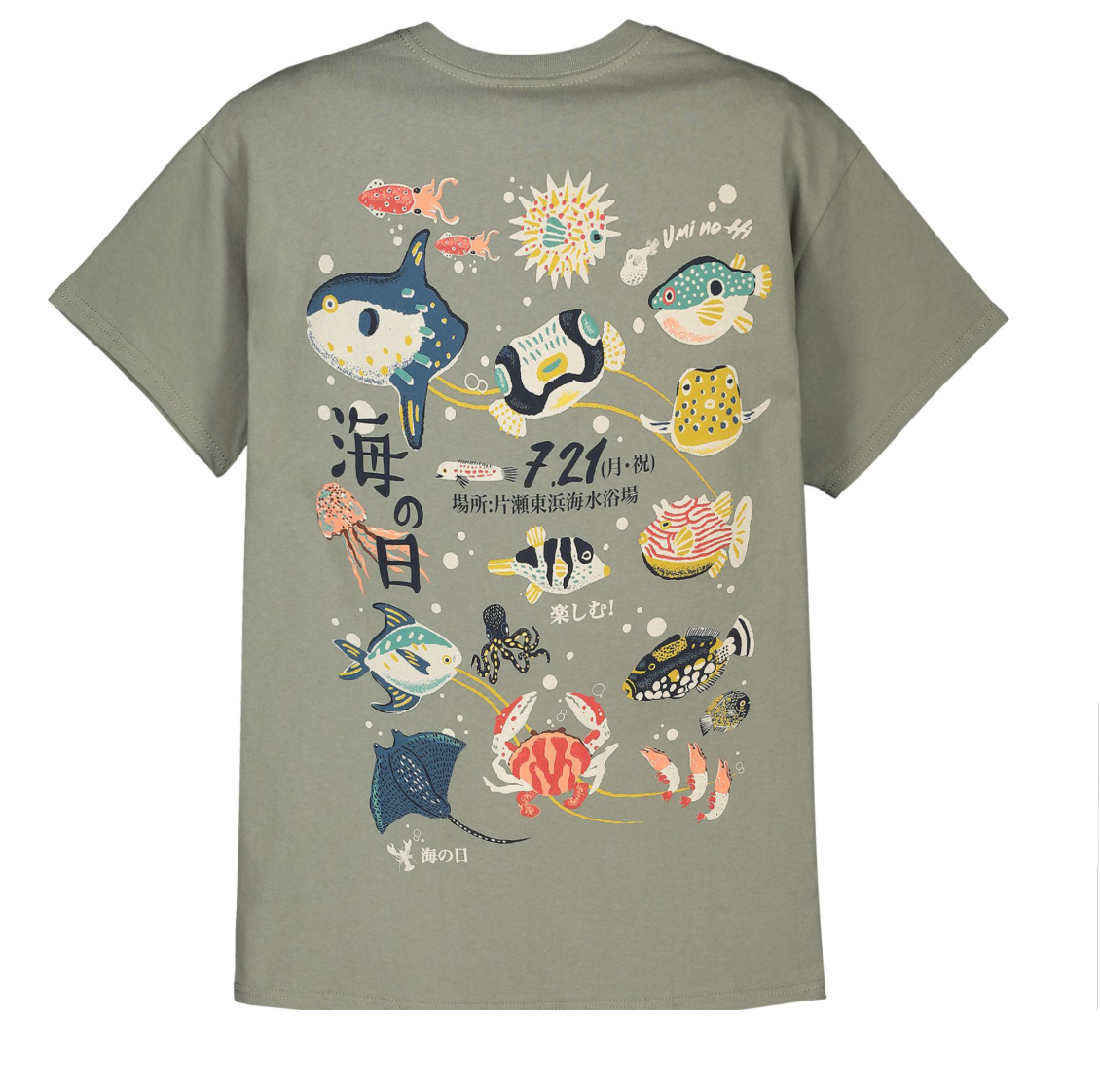 T-shirt Uomo girocollo stampa retro  FISH